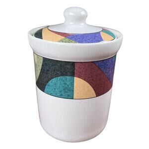 Studio Nova Impulse Canister Lid Ceramic Abstract Geometric 6" Tall Y 2262